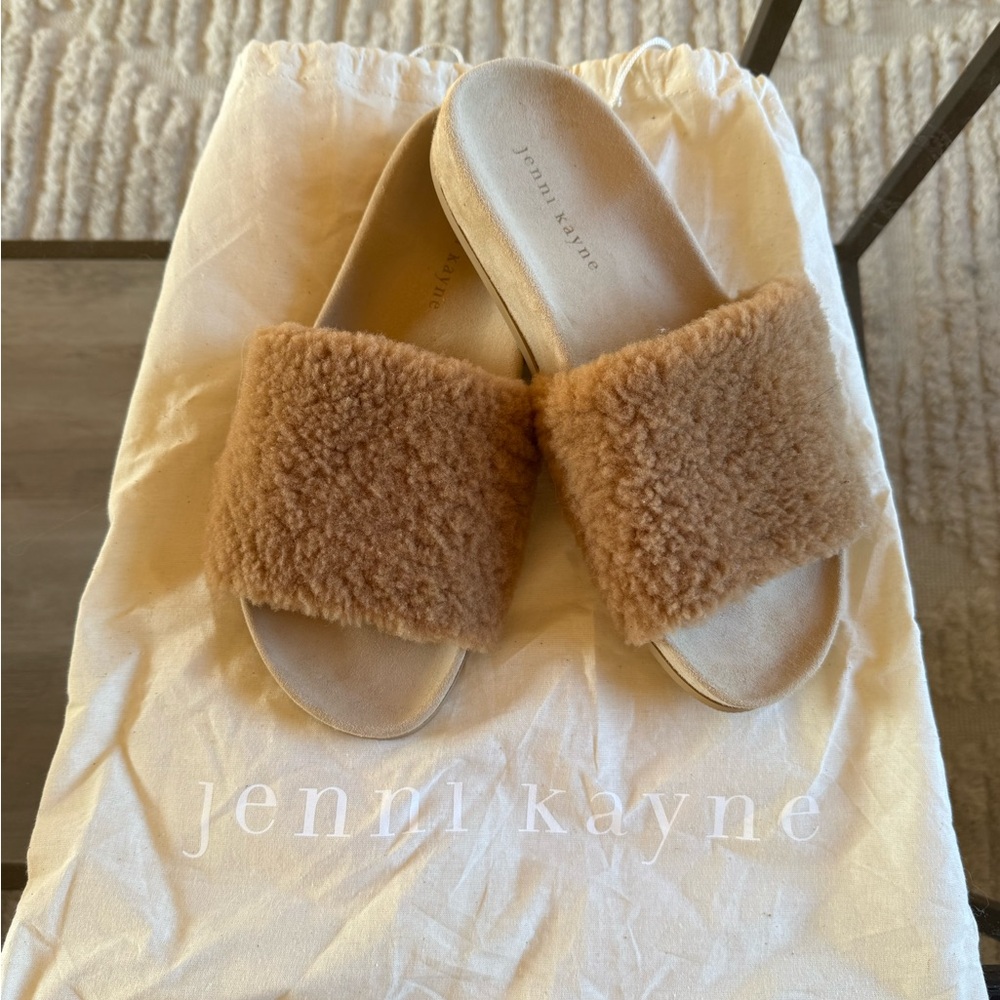 Jenni Kayne Tan Shearling Slides